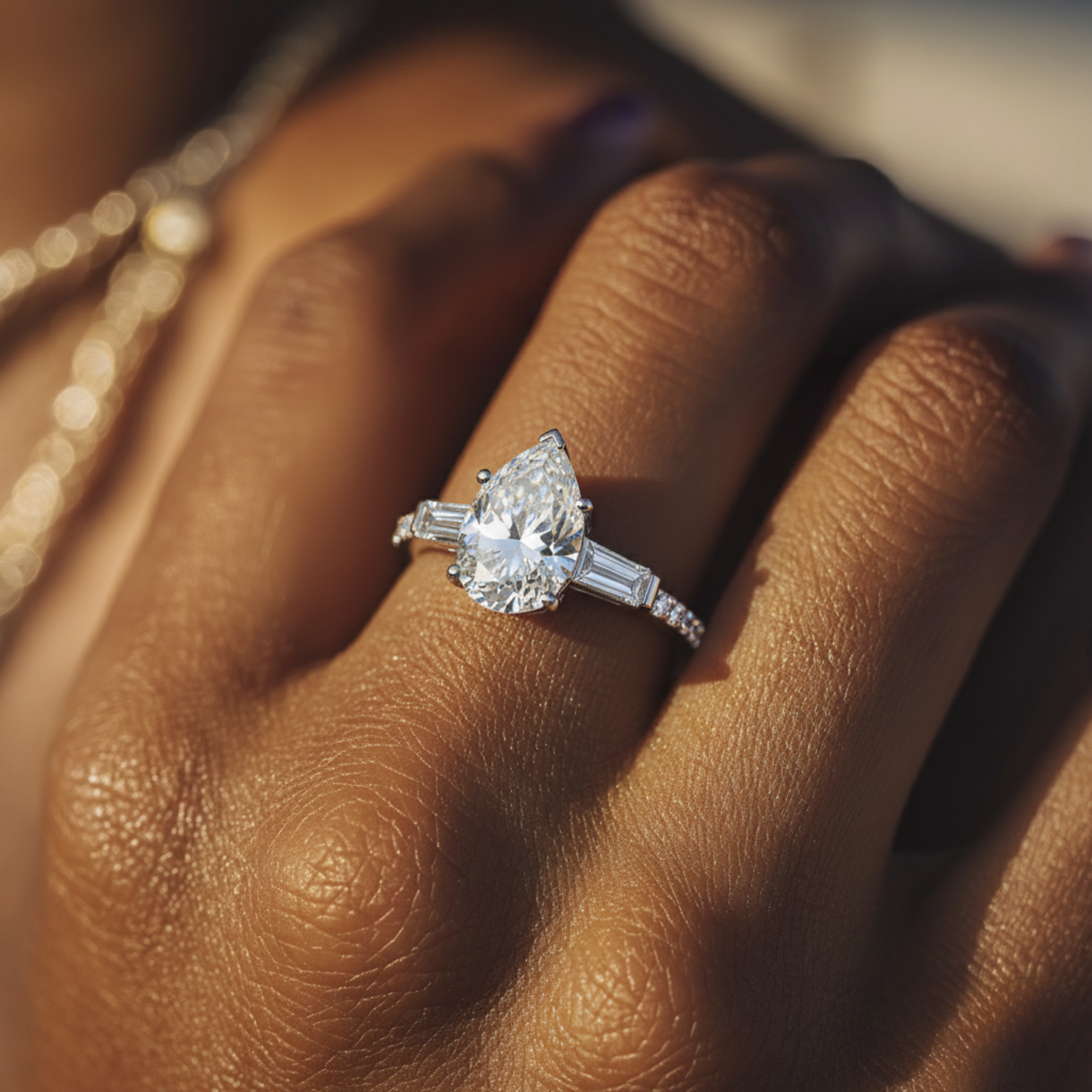 Pear Diamond Ring