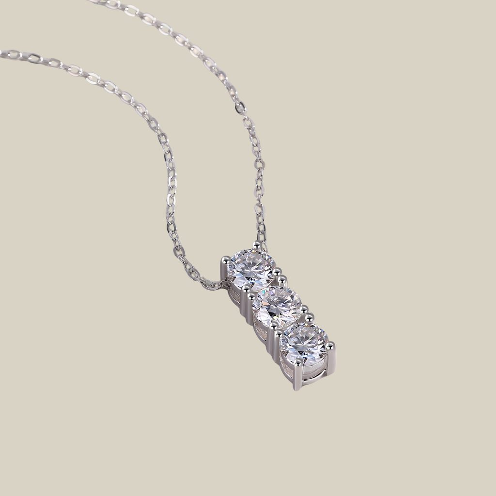 Three-Stone Bar Necklace