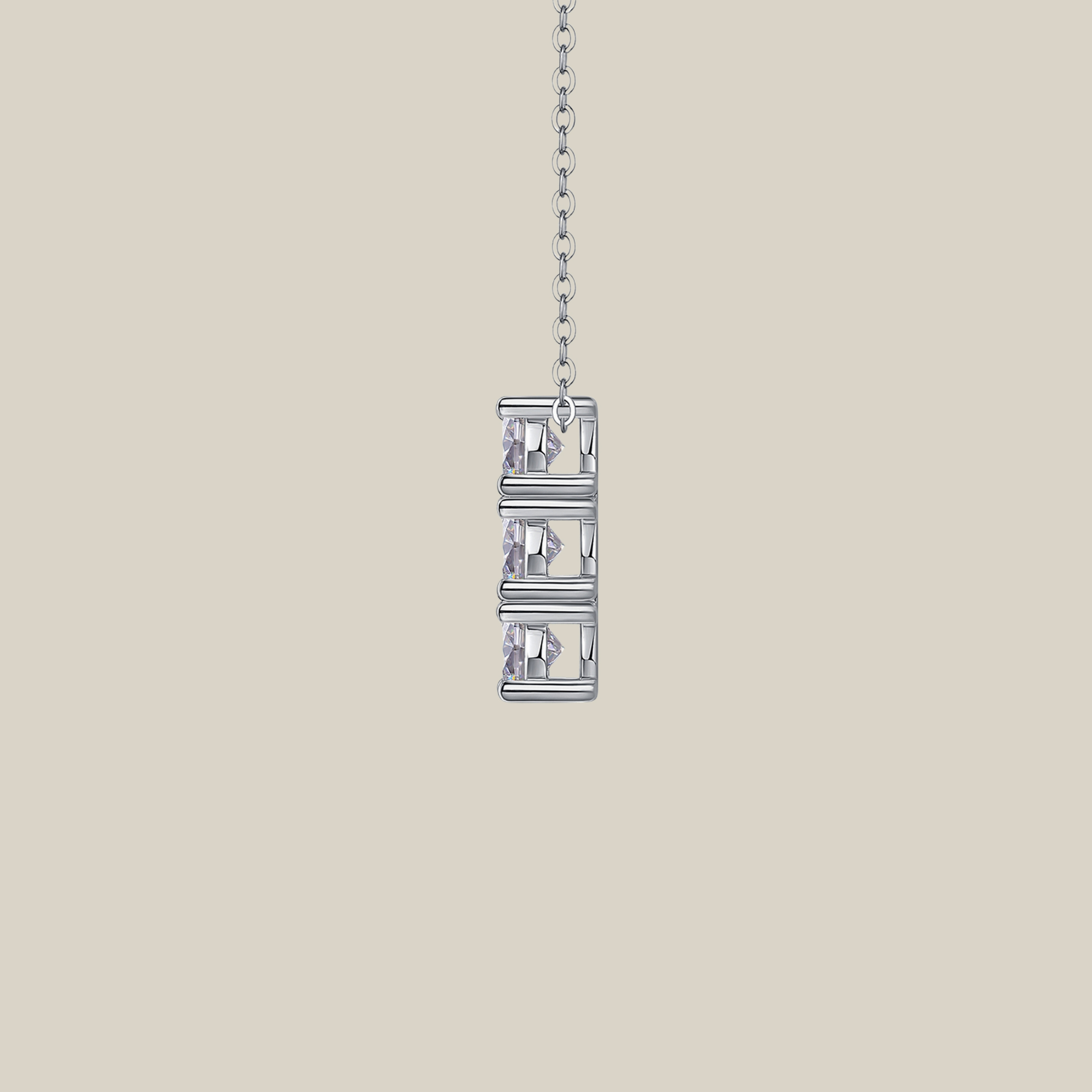 Three-Stone Bar Necklace