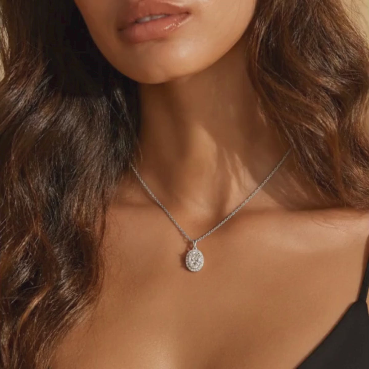 Infinite Oval Halo Necklace